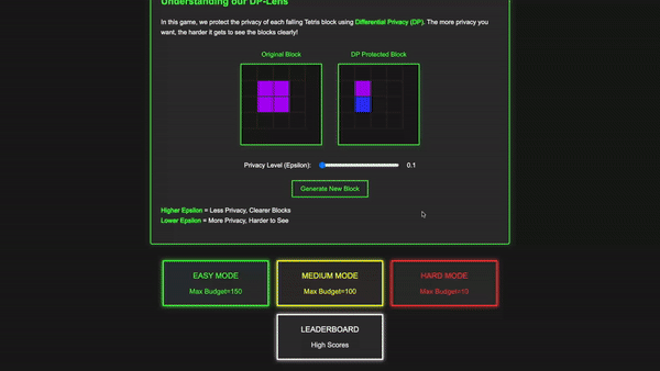 Differentially Private Tetris